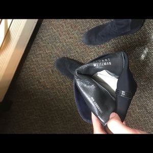 Stuart weitzman 5050 blue suede boots wedge